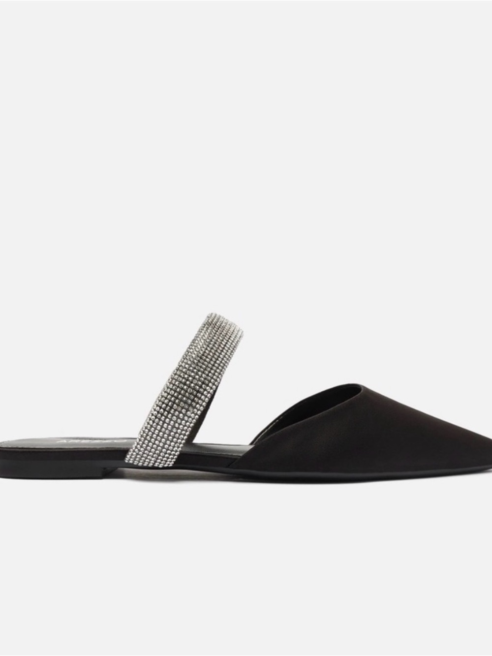 Arezzo Black Pointed Mule (38/39 EU, 7.5)